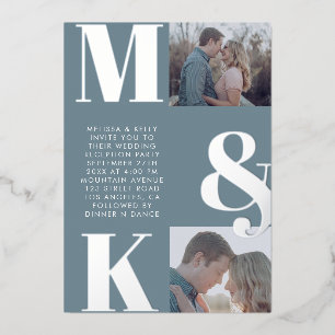 Modern Minimalist Photo Wedding Bold Monogram