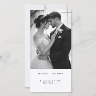 Modern Minimalist Photo Wedding Bookmark with QR Save The Date