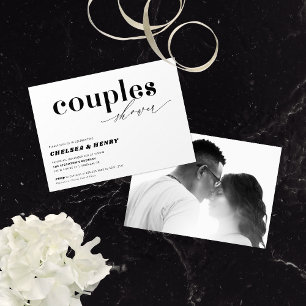 Modern Minimalist Photo Wedding Couples Shower Invitation