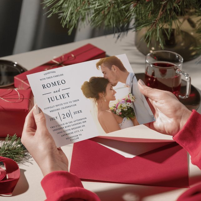 Modern Minimalist Photo Wedding Custom Invitation (Creator Uploaded)