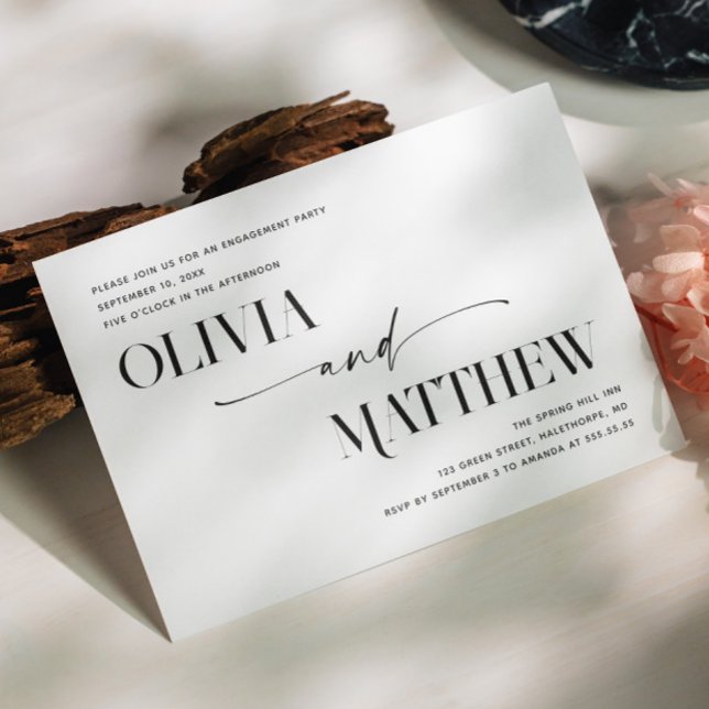 Modern minimalist photo wedding engagement party invitation (Creator Uploaded)