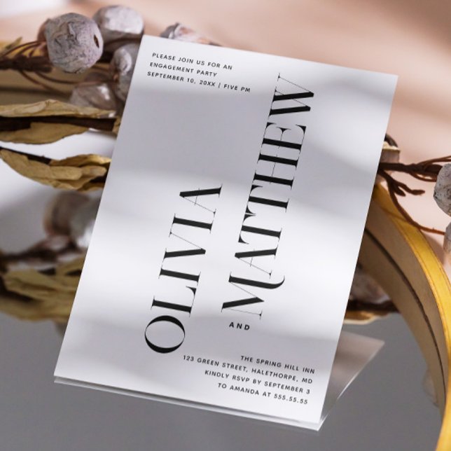 Modern minimalist photo wedding engagement party invitation (Creator Uploaded)