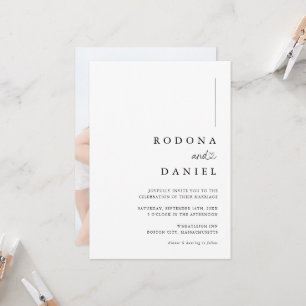 Modern Minimalist Photo Wedding Invitation