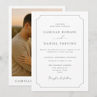Modern Minimalist Photo Wedding Invitation