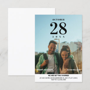 Modern minimalist photo wedding  invitation