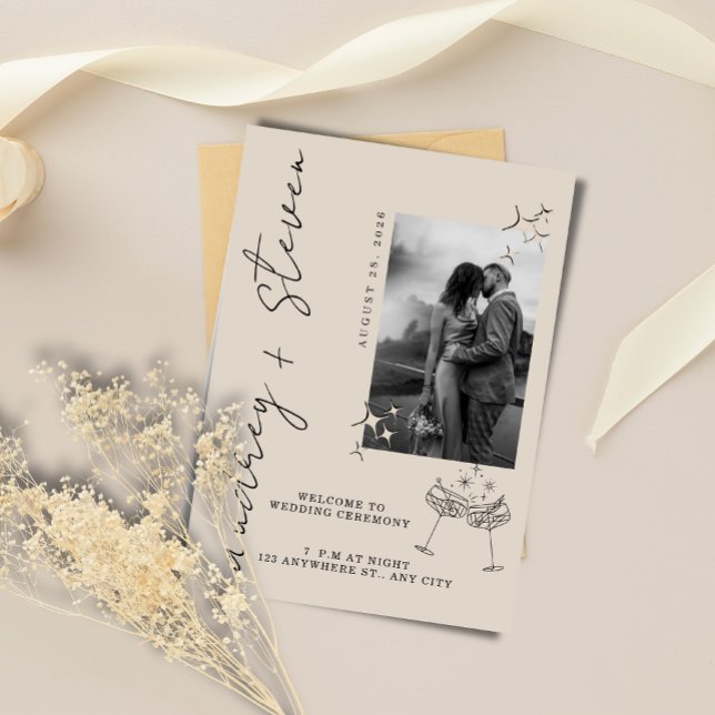 Modern Minimalist Photo Wedding Invitation (Creator Uploaded)