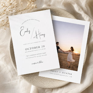 Modern Minimalist Photo Wedding Invitation