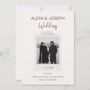 Modern minimalist photo wedding Invitation