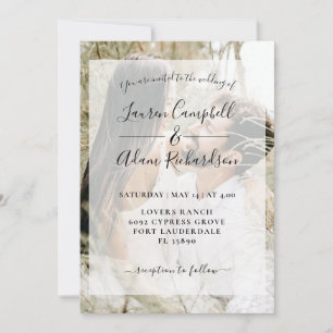 Modern minimalist photo wedding invitation