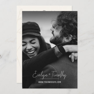 Modern Minimalist Photo Wedding Invite, Cream Back Invitation