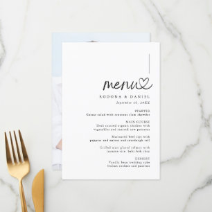 Modern Minimalist Photo Wedding Menu