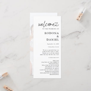 Modern Minimalist Photo Wedding Program