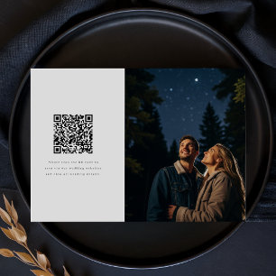 Modern Minimalist Photo Wedding QR Code Save The Date