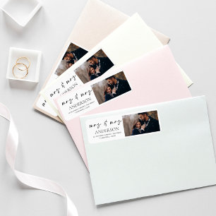 Modern Minimalist Photo Wedding Return Address