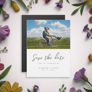 Modern Minimalist Photo Wedding Save The Date