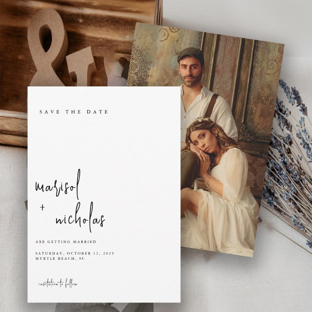 Modern Minimalist Photo Wedding Save The Date (Creator Uploaded)