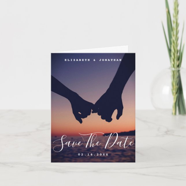 Modern Minimalist Photo Wedding Save The Date Announcement (Front)