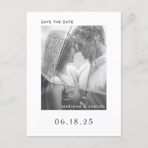 Modern Minimalist Photo Wedding Save the Date Announcement Postcard