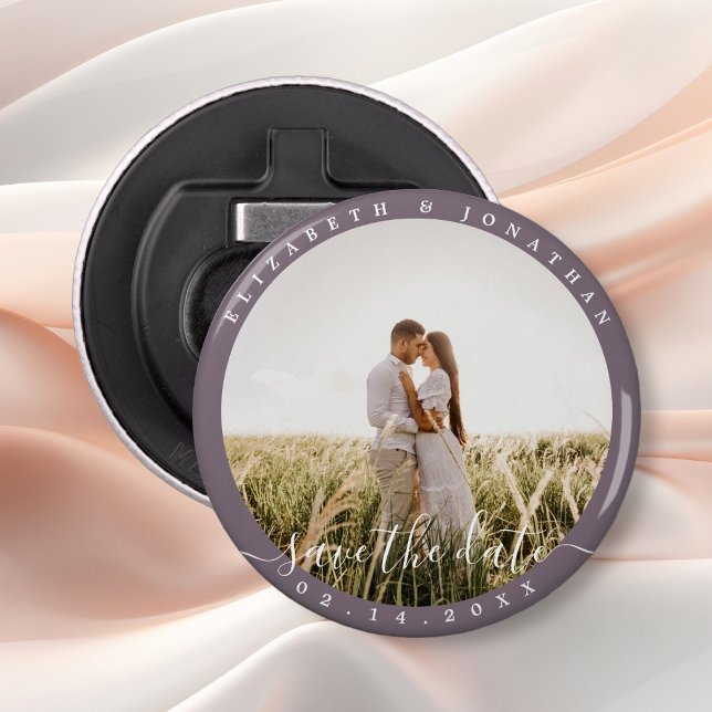 Modern Minimalist Photo Wedding Save The Date Bottle Opener (Creator Uploaded)