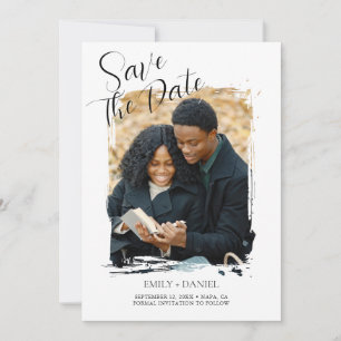 Modern Minimalist Photo Wedding Save the Date Card