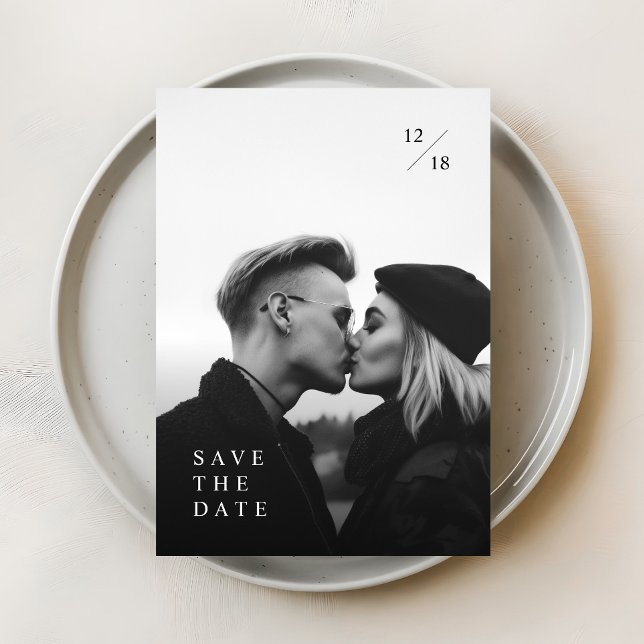 Modern Minimalist Photo Wedding Save the Date Invitation (Creator Uploaded)