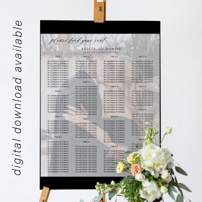Modern minimalist photo wedding seating chart (Creator Uploaded)