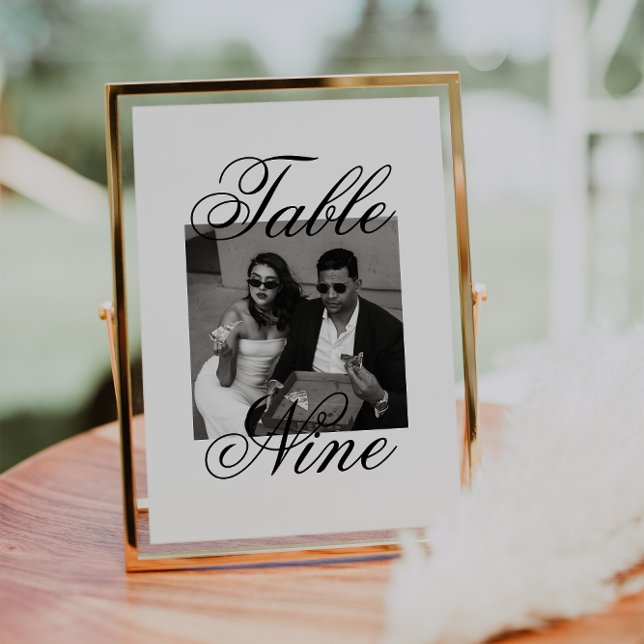 Modern Minimalist Photo Wedding Table Number (Creator Uploaded)