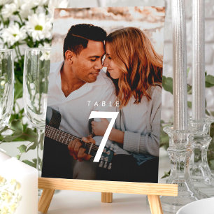 Modern Minimalist Photo Wedding Table Number