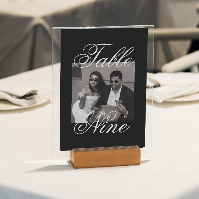 Modern Minimalist Photo Wedding Table Number (Creator Uploaded)