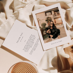 Modern Minimalist Photo Wedding Thank You Card