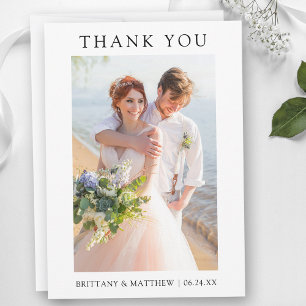 Modern Minimalist Photo Wedding Thank You Card