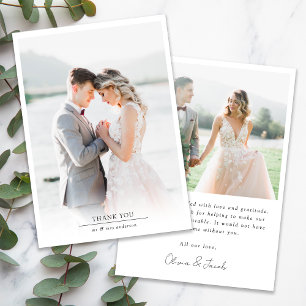 Modern Minimalist Photo Wedding Thank You Card