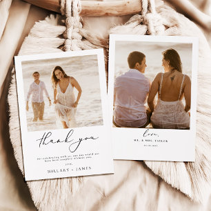 Modern Minimalist Photo Wedding Thank you card