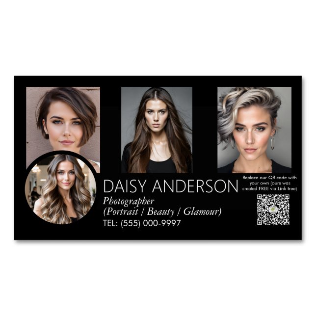 Modern Minimalist Photographer Business Card |  (Front)