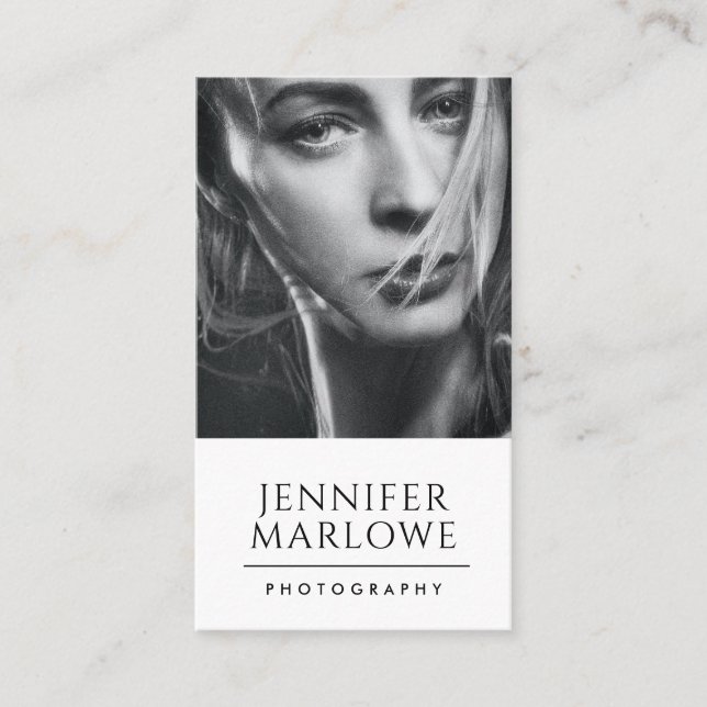 Modern Minimalist Photographer Business Card (Front)