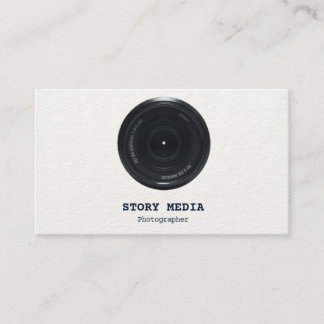Modern Minimalist Photographer Lens Logo Business Card
