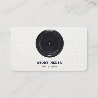 Modern Minimalist Photographer Lens Logo Business Card