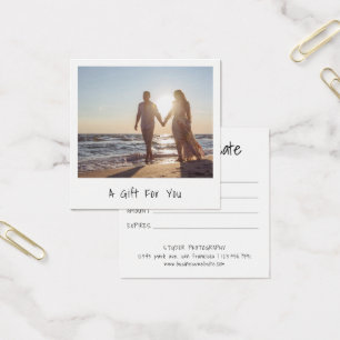 Modern Minimalist Photography Gift Certificate