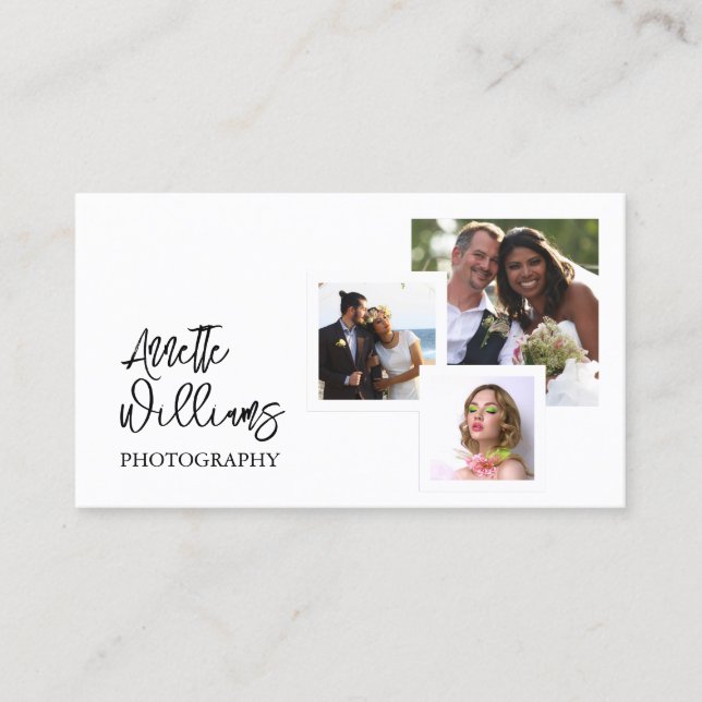 Modern minimalist photos photography  business card (Front)