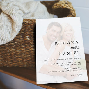 Modern Minimalist Photos Wedding w/ Details Invitation