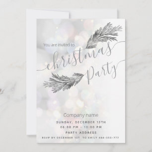 Modern minimalist pine branch corporate Christmas Invitation