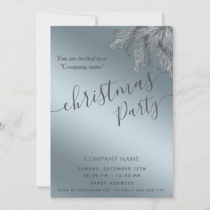 Modern minimalist pine branch corporate Christmas Invitation