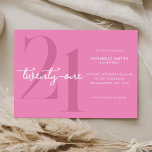 Modern Minimalist Pink 21st Birthday Invitation<br><div class="desc">Modern minimalist 21st birthday invitation featuring simple design with chic typography and elegant script.</div>