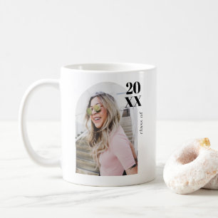 Modern Minimalist Pink Arch Photo Graduation Party Coffee Mug