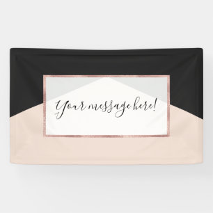 Modern Minimalist Pink Black Triangle Geometric Banner