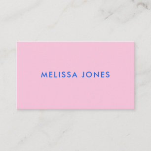 Modern Minimalist Pink Blue Professional Business Card