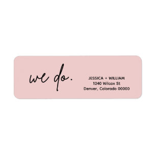 Modern Minimalist Pink Blush Return Address Label