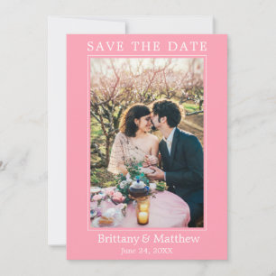 Modern Minimalist Pink Blush Save The Date