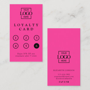 Modern Minimalist Pink Branded Professional Reward Loyalty Card