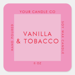 Modern Minimalist Pink Candle Label